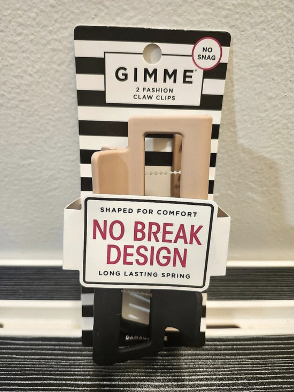 GIMME Beauty 2 Fashion Claw Clips Pink & Black NWT